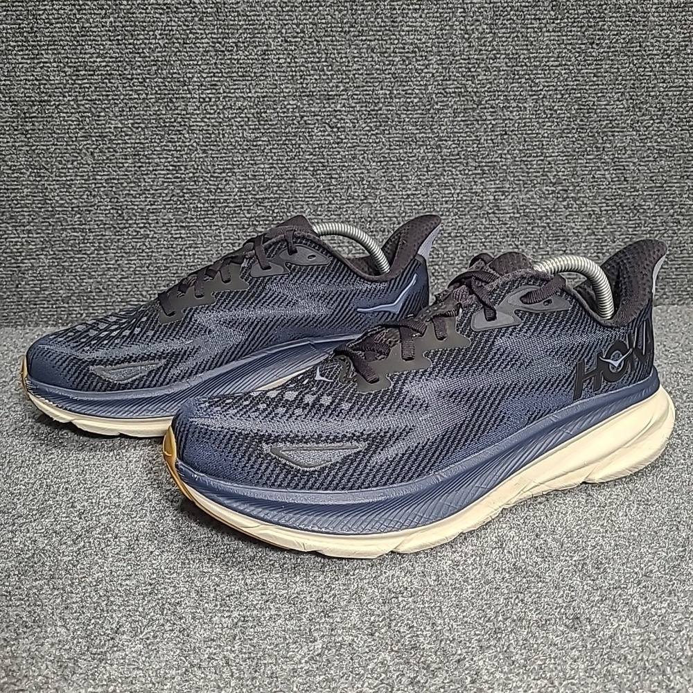 Hoka Clifton 9  Men's US Size 10 Navy Blue / Black Running Shoes 1127895 BYN